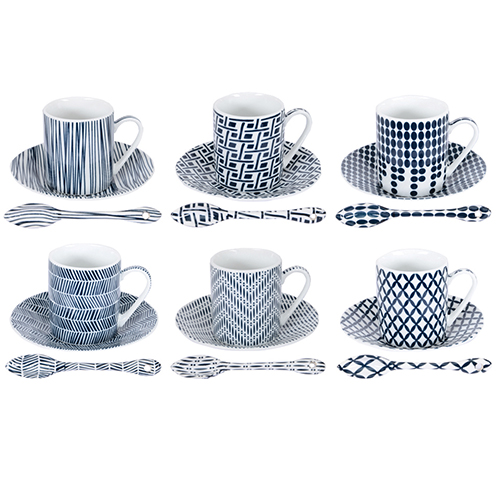 111 Indigo coffee cup (6pcs) - 6 tasses à café + 6 cuillères